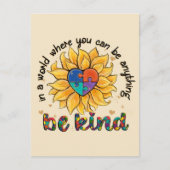 Autismus Sonnenblume ist freundlich Postkarte (Vorderseite)