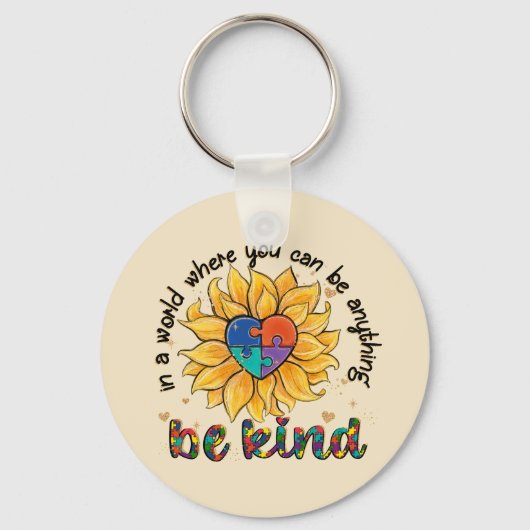 Autismus Sonnenblume ist freundlich Schlüsselanhänger (Vorderseite)