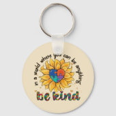 Autismus Sonnenblume ist freundlich Schlüsselanhänger (Rückseite)