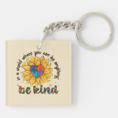 Autismus Sonnenblume ist freundlich Schlüsselanhänger (Rückseite)