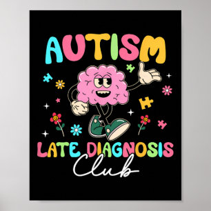 Autismus spät in die Diagnose Funny Neurodiversity Poster