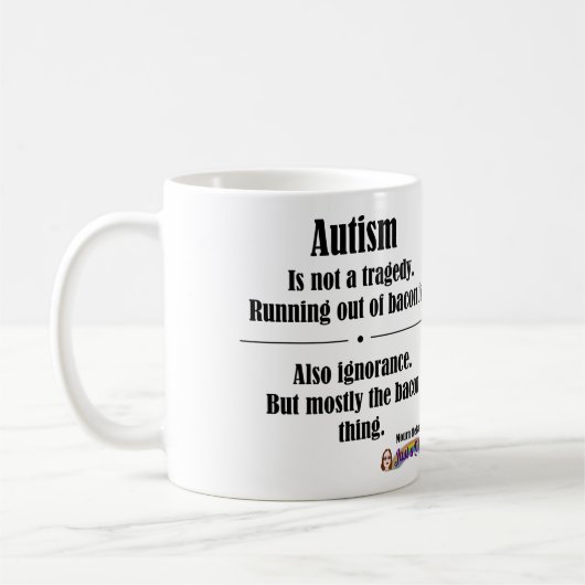 Autismus-Speck-Tragödie-Tasse Kaffeetasse (Links)