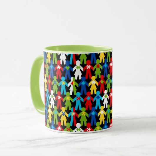 Autismus Spectrum Awareness Puzzle Kaffee Cup Tass Tasse (Vorderseite Links)