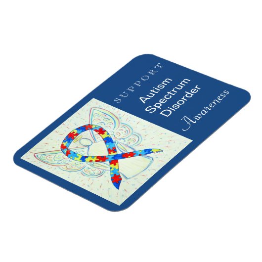 Autismus Spectrum Disorder (ASD) Ribbon Angel Magn Magnet (Linke Seite)
