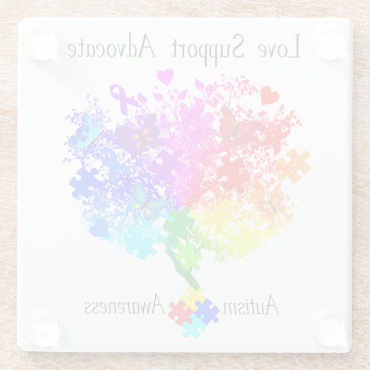 Autismus Spectrum Tree Glasuntersetzer (Rückseite)