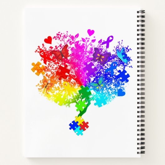Autismus Spectrum Tree Notizblock (Rückseite)