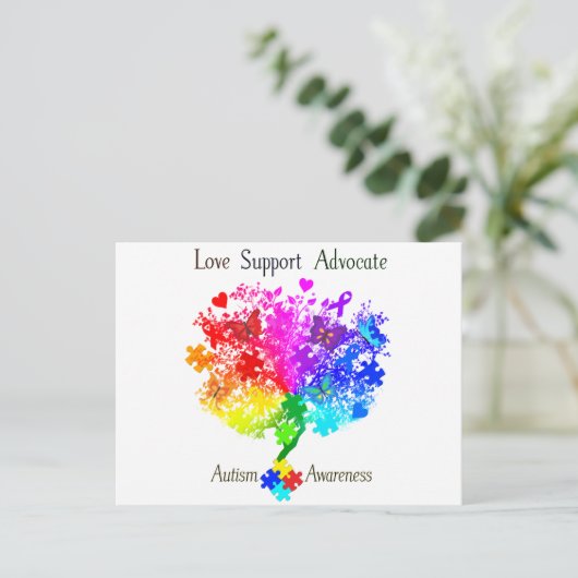 Autismus Spectrum Tree Postkarte (Stehend Vorderseite)