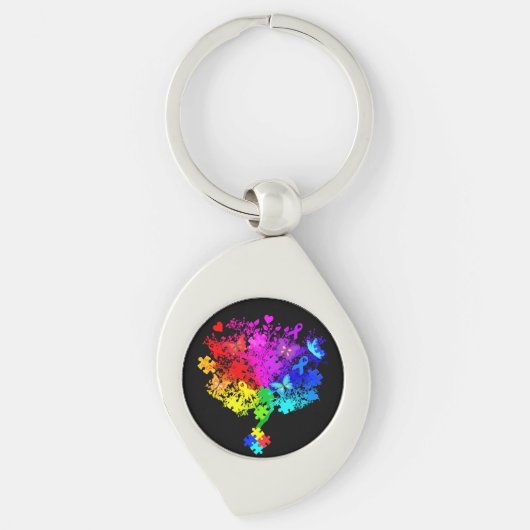 Autismus Spectrum Tree Schlüsselanhänger (Vorderseite)