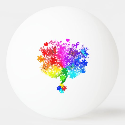 Autismus Spectrum Tree Tischtennisball (Vorderseite)