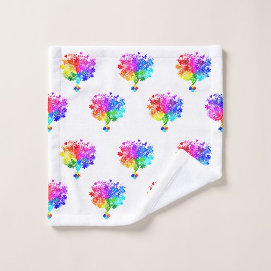 Autismus Spectrum Trees Badhandtuch Set (Waschlappen)