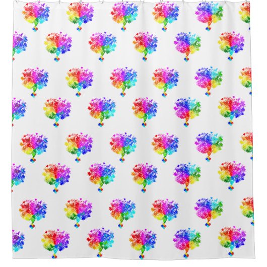 Autismus Spectrum Trees Duschvorhang (Vorderseite)