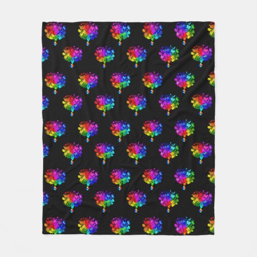 Autismus Spectrum Trees Fleecedecke (Vorderseite)