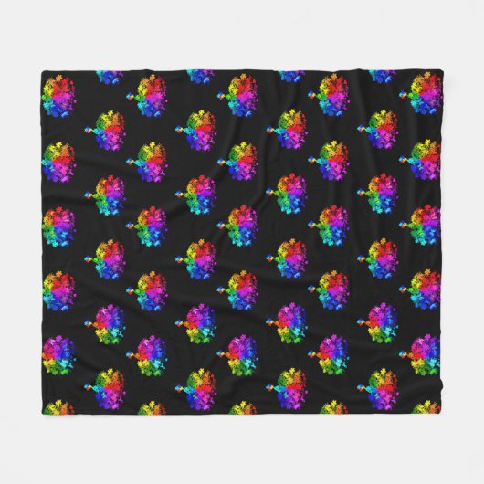 Autismus Spectrum Trees Fleecedecke (Vorderseite (Horizontal))