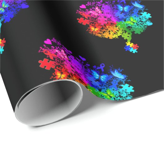 Autismus Spectrum Trees Geschenkpapier (Rolleneckpunkt)