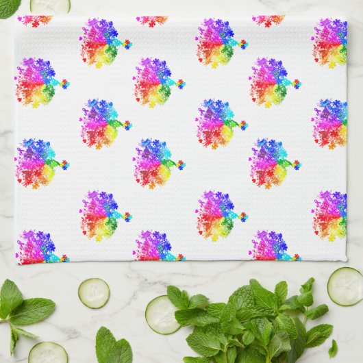 Autismus Spectrum Trees Geschirrtuch (Gefaltet)