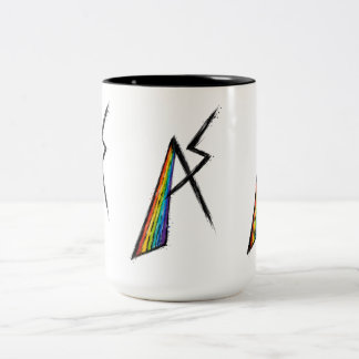 Autismus-Spektrum AS Symbol | Modernes Regenbogen  Zweifarbige Tasse
