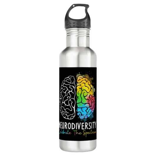 Autismus-Spektrum ASD ADHD Rainbow Br Edelstahlflasche (Vorderseite)