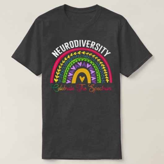 Autismus-Spektrum ASD ADHD Rainbow Br T-Shirt (Design vorne)