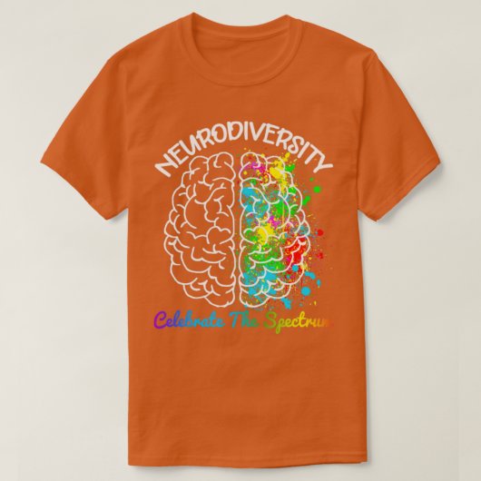 Autismus-Spektrum ASD ADHD Rainbow Br T-Shirt (Design vorne)