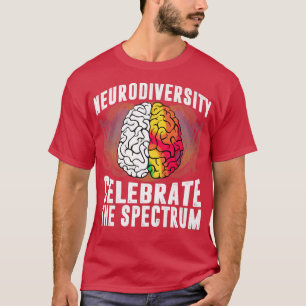 Autismus Spektrum ASD ADHD Rainbow Brain Neurodive T-Shirt