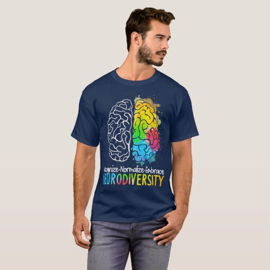 Autismus-Spektrum-ASD ADHD-Regenbogen T-Shirt (Vorne ganz)