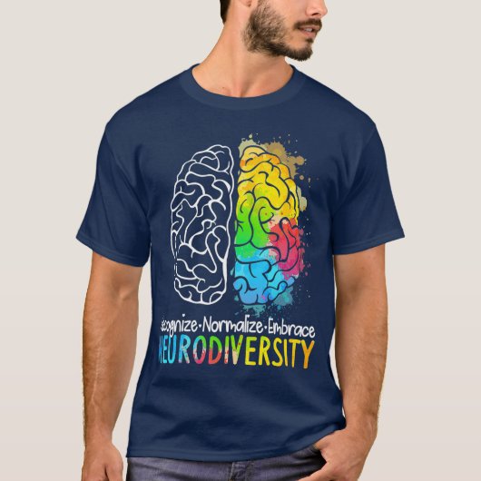 Autismus-Spektrum-ASD ADHD-Regenbogen T-Shirt (Vorderseite)