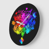 Autismus-Spektrum-Baum Große Wanduhr (Winkel)