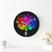 Autismus-Spektrum-Baum Große Wanduhr (Zuhause)