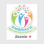 Autismus-Spektrum Neurovielfalt Niedlich farbig Aufkleber (Blatt)