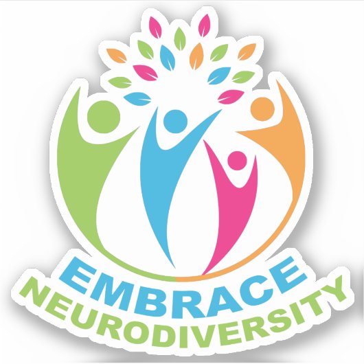 Autismus-Spektrum Neurovielfalt Niedlich farbig Aufkleber (Vorderseite)