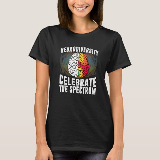 Autismus Spektrumslasche Adhd Rainbow Brain Neurod T-Shirt (Vorderseite)