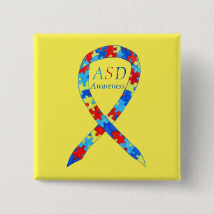 Autismus Spektrumsstörung Puzzle Ribbon Button