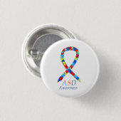Autismus Spektrumsstörung Puzzle Ribbon Button (Vorne & Hinten)
