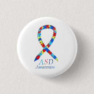 Autismus Spektrumsstörung Puzzle Ribbon Button