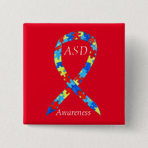 Autismus Spektrumsstörung Puzzle Ribbon Button