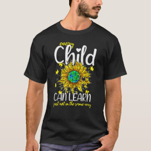 Autismus Spezielle Bildung Lehrer Sonnenblumenpuzz T-Shirt