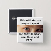 Autismus spricht, hört, denkt und glaubt button (Vorne & Hinten)