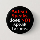 Autismus spricht ist nicht für uns button (Vorderseite)