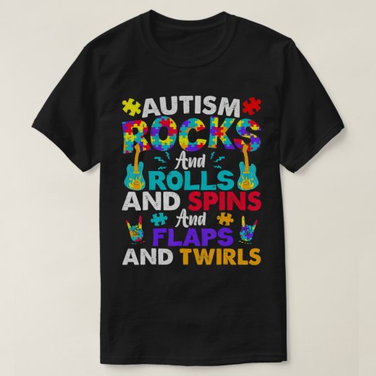 Autismus-Steine und -Rollen Funny Autism Awareness T-Shirt (Design vorne)