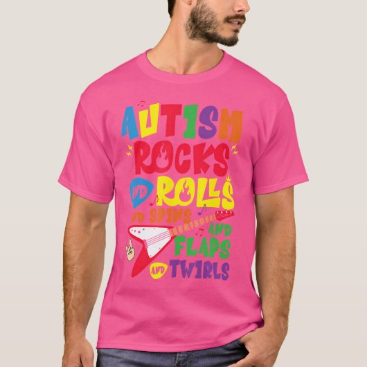 Autismus-Steine und -Rollen und -Spinnen und -flap T-Shirt (Vorderseite)
