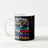 Autismus-Steine und -Rollen und -Spins Kaffeetasse (Links)