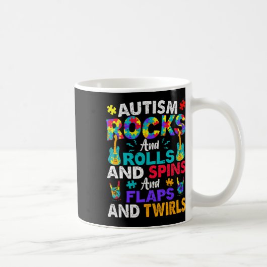 Autismus-Steine und -Rollen und -Spins Kaffeetasse (Rechts)