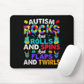 Autismus-Steine und -Rollen und -Spins Mousepad (Mit Mouse)