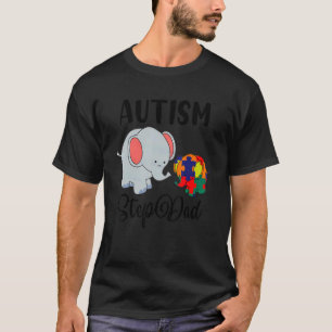 Autismus-Stiefvater Süßer Elefant Puzzle-Teil Auti T-Shirt