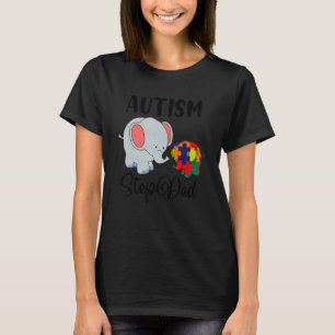 Autismus Stiefvater Süßer Elefant Puzzle Teil Auti T-Shirt