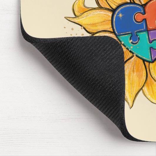 Autismus Sunflower Gnome Mousepad (Ecke)