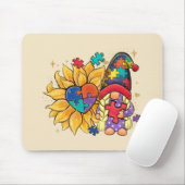 Autismus Sunflower Gnome Mousepad (Mit Mouse)