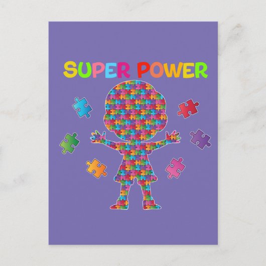 Autismus, Super Power Postkarte (Vorderseite)