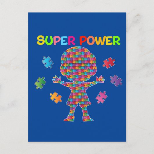 Autismus, Super Power Postkarte (Vorderseite)