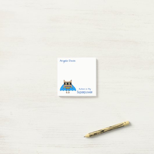 Autismus-Superheld-Kap-Autismus färbt Post-it Klebezettel (Auf Schreibtisch)